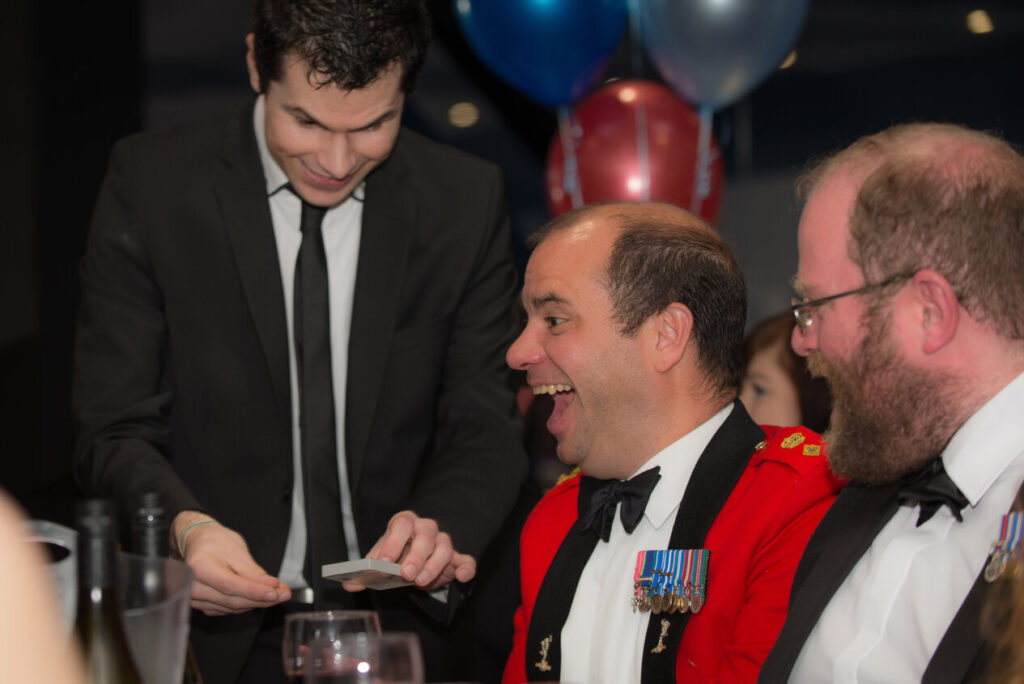 birmingham close up magician performs for a military event