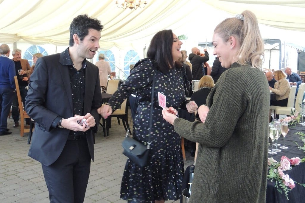 magician performing close up magic in nottingham