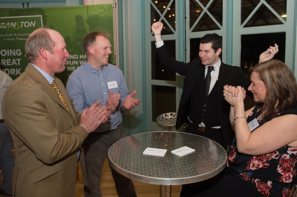 exhibition visitors applauding on stand exhibition magician ed at Manchester expo