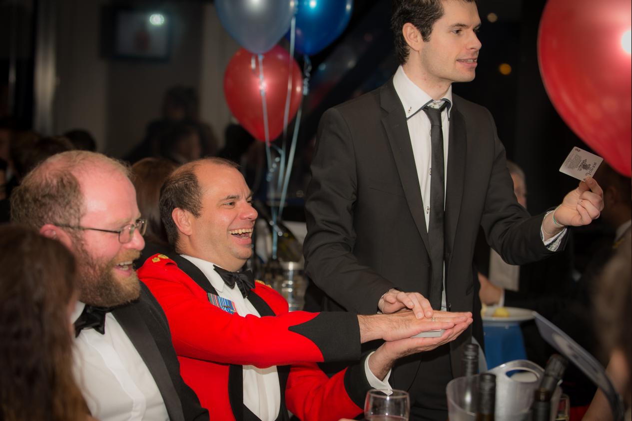 magician ed sumner entertaining high ranking officers at Birmingham military event