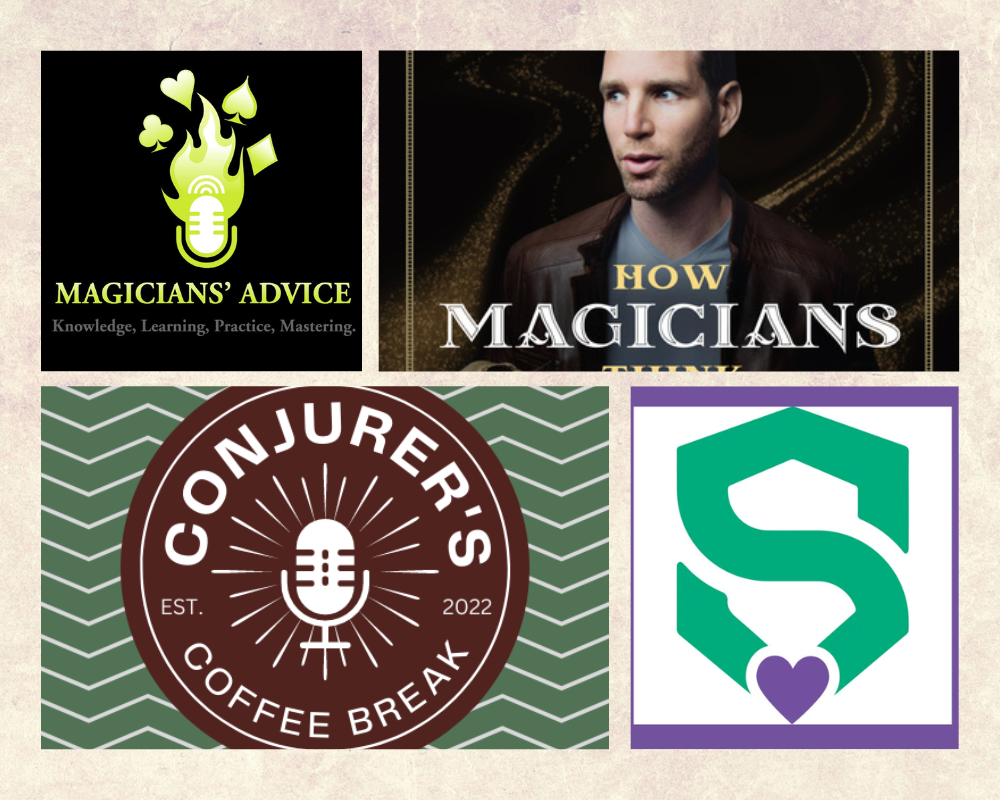 selection of logos for podcasts for magicians