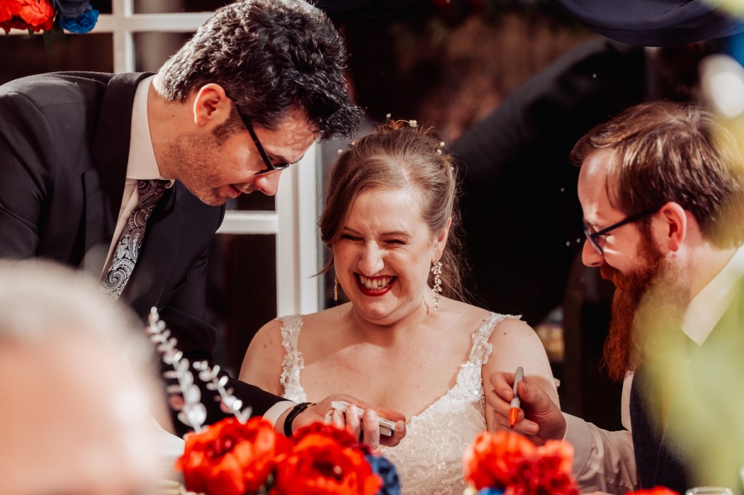 sheffield wedding magician performing close up magic for bride and groom